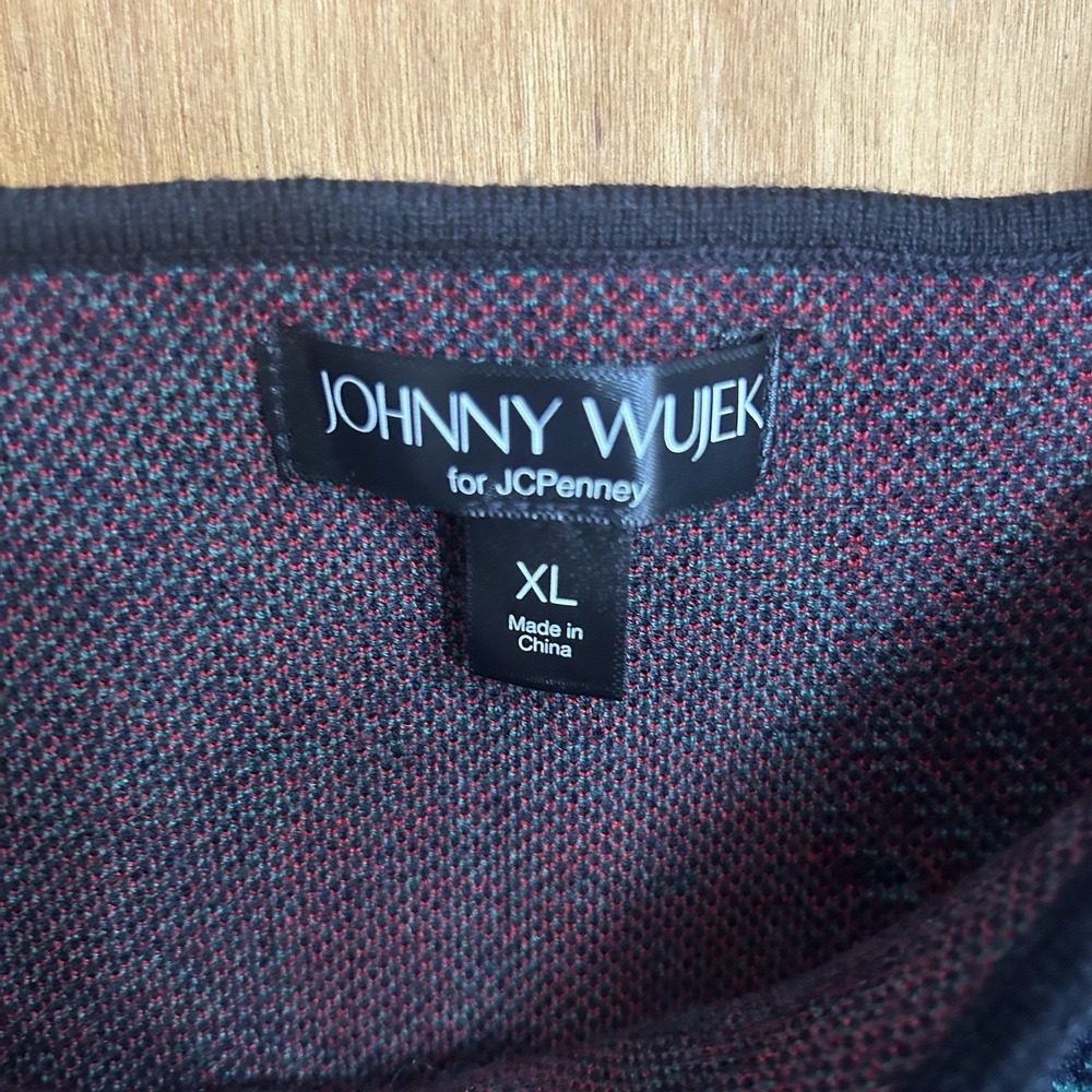 Johnny Wujek Plaid Womens XL Top New With Tags Holiday Red Green Crop - Picture 2 of 7